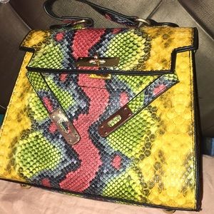 Multi color snake skin maxi mini purse